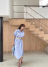 WANWAN Long Bottons Down Dress With Belt